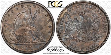 1873 50C WB-5 No Arrows Cl 3 AU50