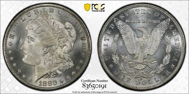 1880/9-S $1 VAM 11, 0/9 Overdate MS65