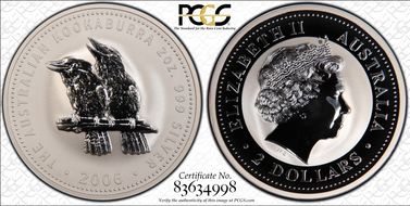 2006 $2 Kookaburra 2oz Ag MS70