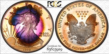 1998-P $1 Silver Eagle PR68DCAM