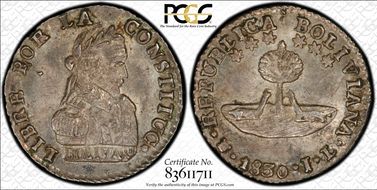 1830-PTS JL 1/2 Sol KM-93.2a 6-Pt. Stars MS63