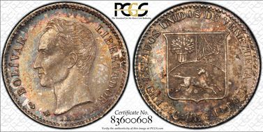 1876-A 5C Unserifed "A" MS63