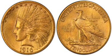 1916-S $10 MS63+