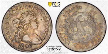 1798 $1 Small Eagle, 15 Stars XF40