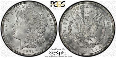 1921-D $1 MS66
