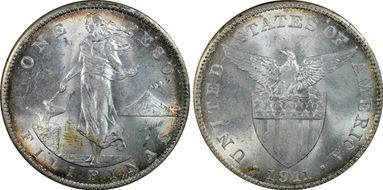 1911-S Peso MS64