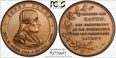 1909 Medal Niggl-890 Bronze Haydn SP64