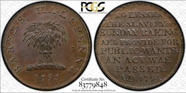 1795 Tk 1/2D DH-297a Middlesex, Dennis' MS64BN