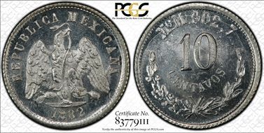 1882-Mo M 10C KM-403.7 MS66