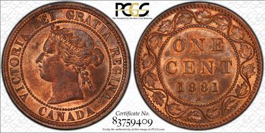 1881-H 1C Triple Punch N in REGINA MS64BN