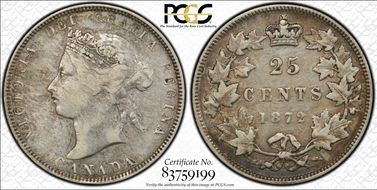 1872-H 25C Large 2 VF30