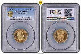 1874-F 20 Mk J-293 MS65+ 