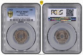 1923 10C Gad-286 F-138 Poissy MS67