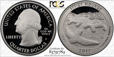 2017-S 25C Effigy Mounds NP PR70DCAM