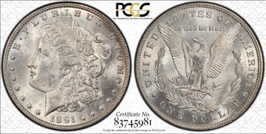1891-O $1 MS62