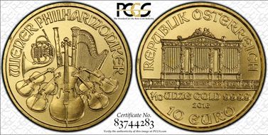 2016 € 10 Vienna Philharmonic MS70