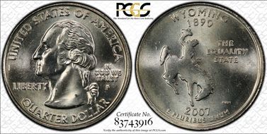2007-P 25C Wyoming DDR FS-803 MS64