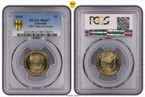 2016 $1 100 Years of Anzac MS67