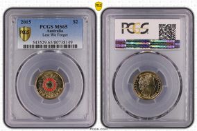 2015 $2 Lest We Forget Colorized MS65