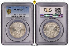1966 50C KM-67  Ag MS63