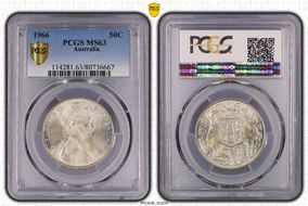 1966 50C KM-67  Ag MS63