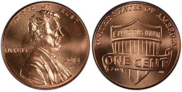 2013-D 1C Shield MS68RD