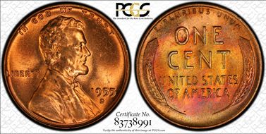 1955-D 1C MS66RD