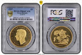 1937 £5 S-4074 PR64CAM