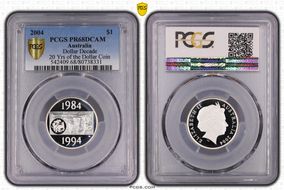 2004 $1 Dollar Decade Ag 20 Yrs of the Dollar Coin PR68DCAM