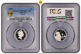 1991 $2 Silver PR69DCAM