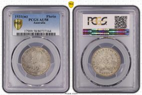 1931(m) Florin KM-27  Ag AU58