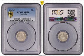 1943-S 3D AU58