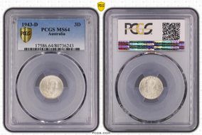 1943-D 3D KM-37  Ag MS64