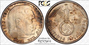 1936-J 5 Mk Swastika J-367 MS64