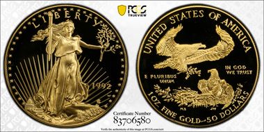 1992-W $50 Gold Eagle PR69DCAM