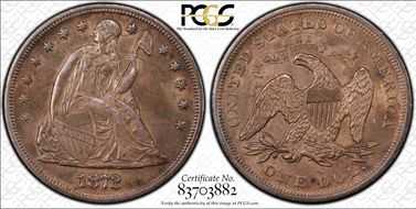 1872 $1 MS64