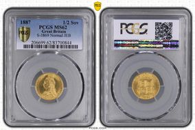 1887 1/2 Sov S-3869 Normal JEB MS62