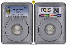 1909 50C Gad-420 F-190 MS65