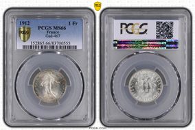 1912 1 Fr Gad-467 F-217 MS66