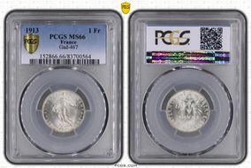 1913 1 Fr Gad-467 F-217 MS66