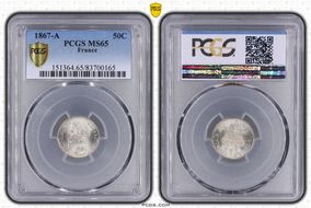 1867-A 50C Gad-417 F-188 MS65