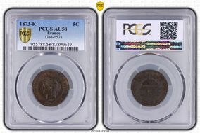 1873-K 5C Gad-157a F-118 AU58BN