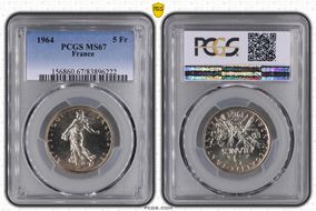 1964 5 Fr Gad-770 F-340 MS67