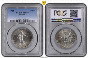1966 5 Fr Gad-770 F-340 MS67
