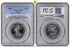 1983 5 Fr KM-P778 Piefort CuNi SP69