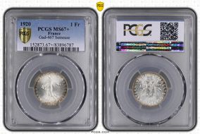 1920 1 Fr Gad-467 Semeuse MS67+