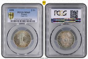 1898 2 Fr Gad-532 F-266 MS65