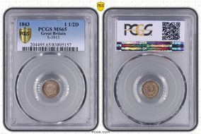 1843 1 1/2D S-3915 MS65