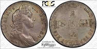 1696-E 1/2 Cr S-3478 Small Shields AU50