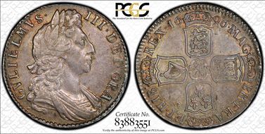 1696 1/2 Cr S-3481 Early Harp AU58